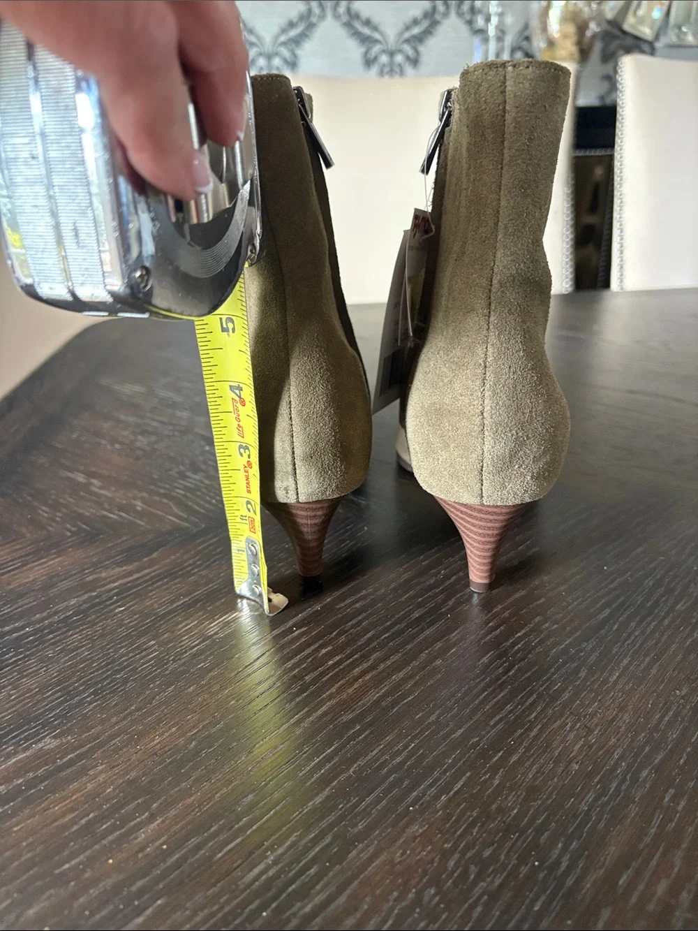 Splendid Julianna Genuine Suede Ankle Boots Olive Kitten Heel Women’s 7 NWT